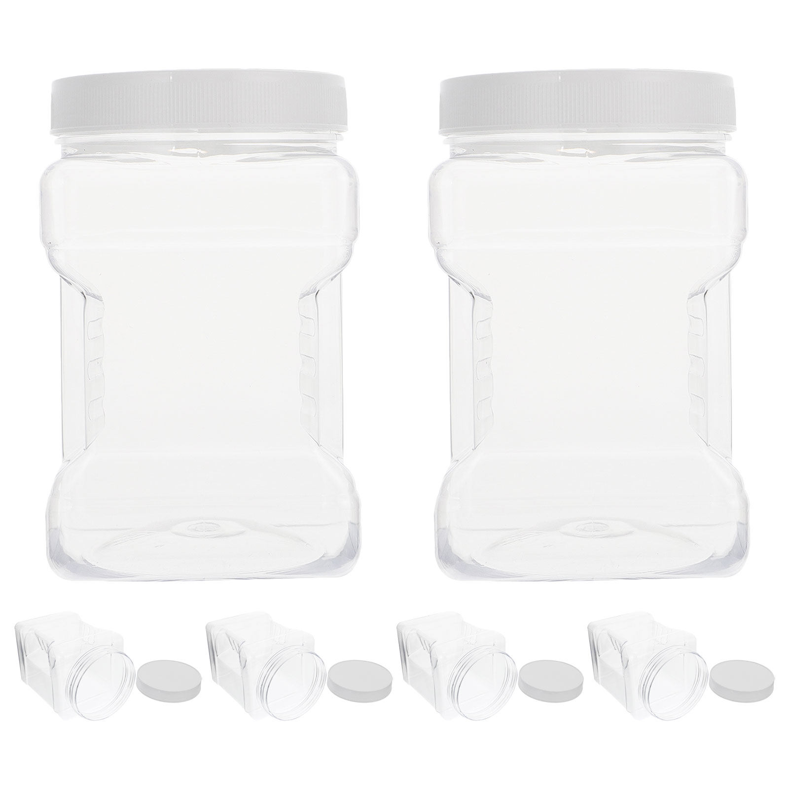 Food Storage And Container - 6 Recipientes Cuadrados Transparentes de Plástico,