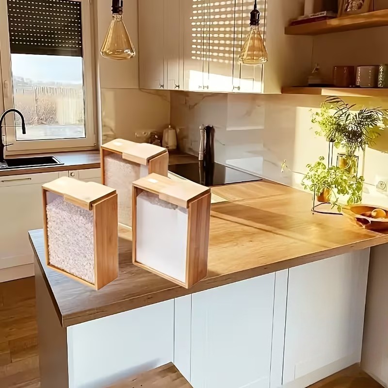 Stackable Pantry Bin - Contenedores de almacenamiento de bambú con