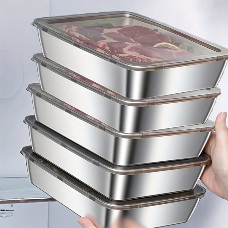 Food Storage Containers Xl - Juego de 5 Recipientes de Acero