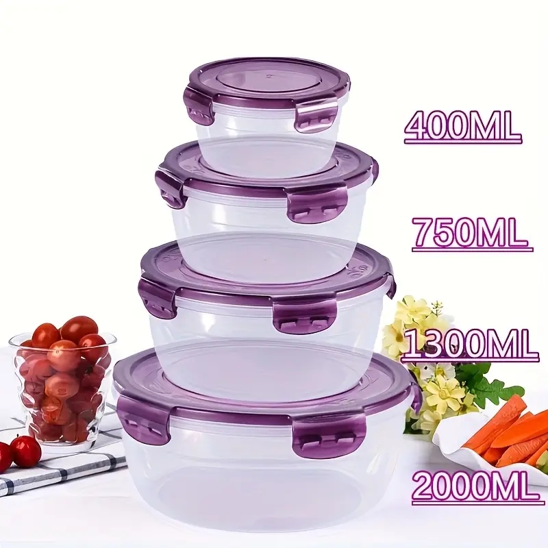 Food Storage For Room - 4 Recipientes de Plástico para Almacenamiento