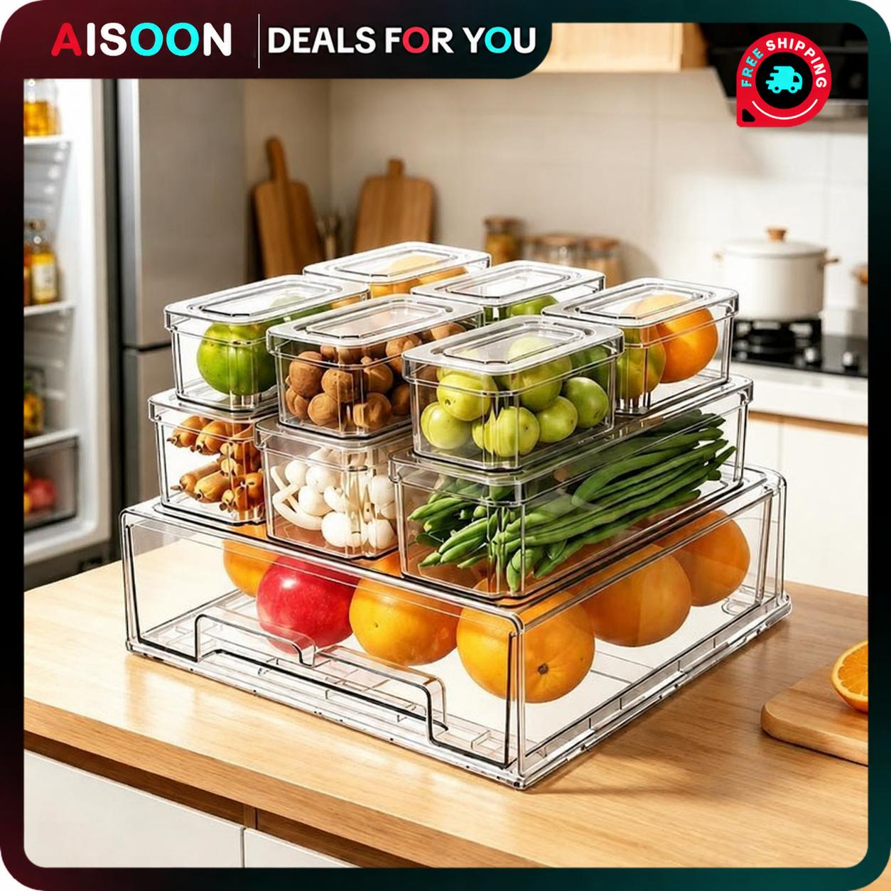 Stackable Pantry Bin - Juego de 10/14 Recipientes Organizadores para