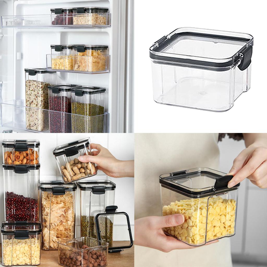 Stackable Pantry Bin - Recipientes Transparentes para Refrigerador con Tapas,