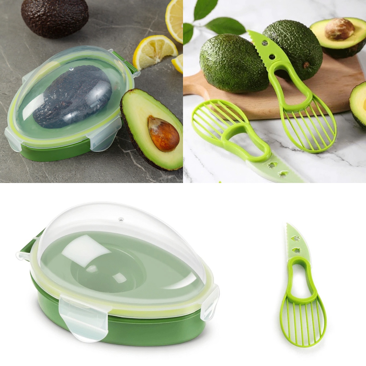 Food Storage Time - Contenedor de Almacenamiento de Aguacates Reutilizable,