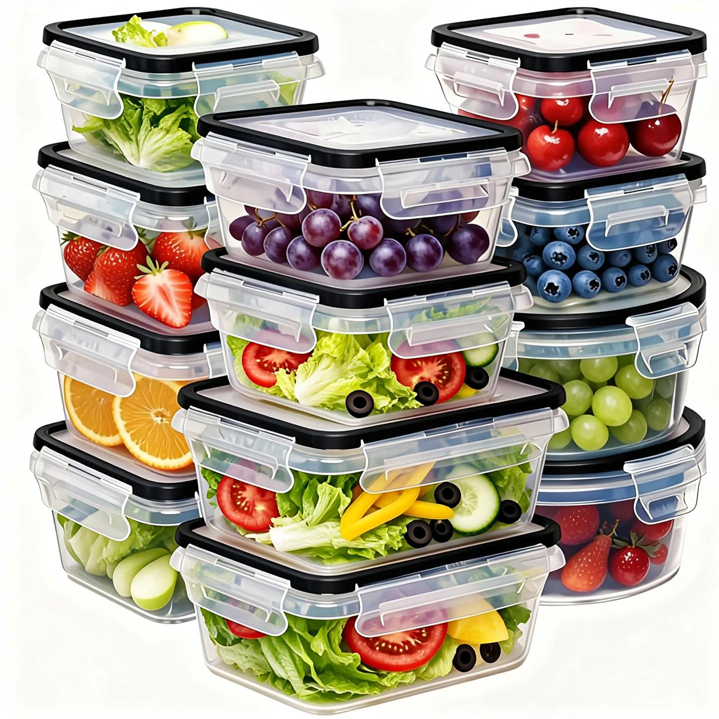 Juego de 40 Contenedores Hermé - Stackable Pantry Bin reseña y precio