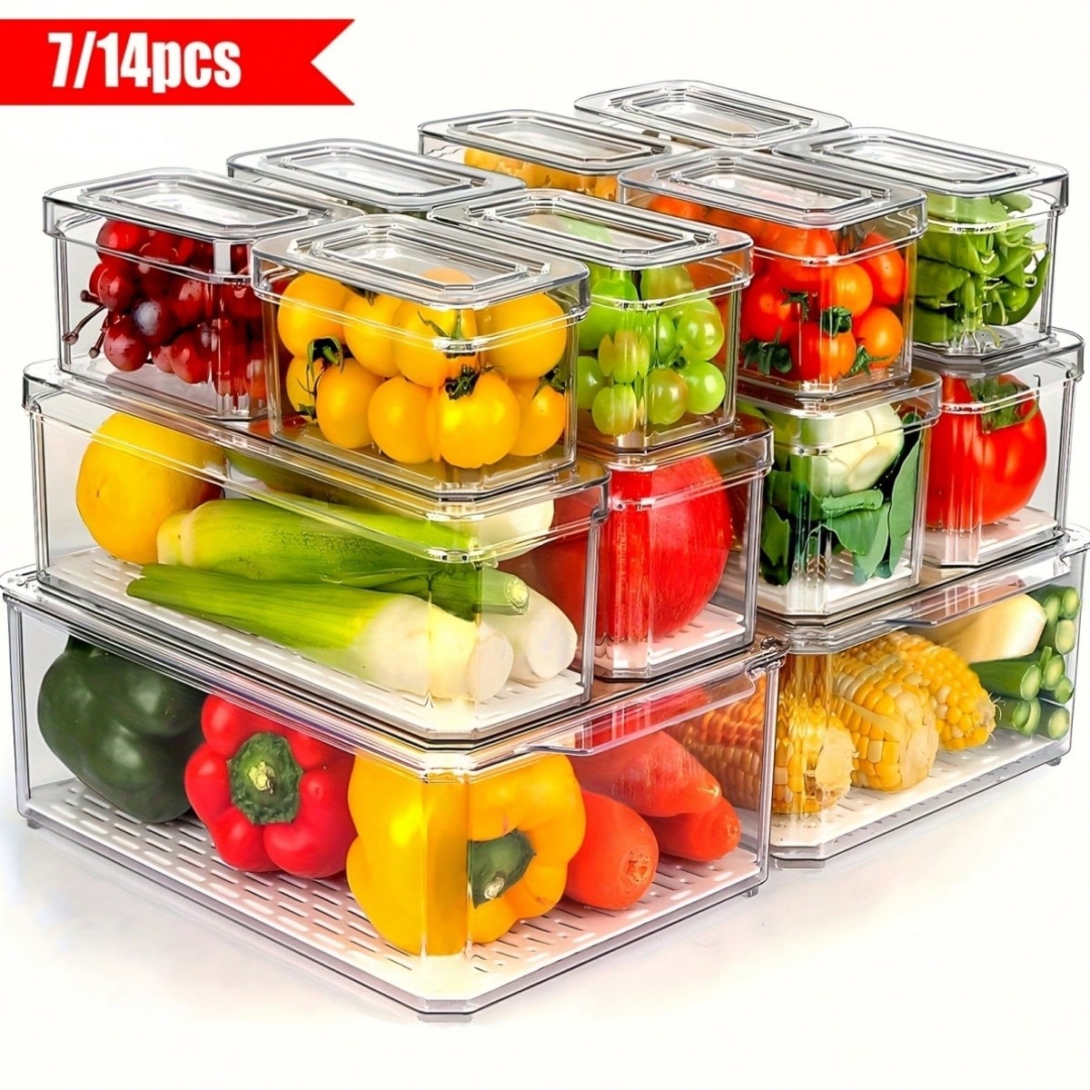 Paquete de 7/14 contenedores o - Food Storage Kitchen Cabinet reseña y precio