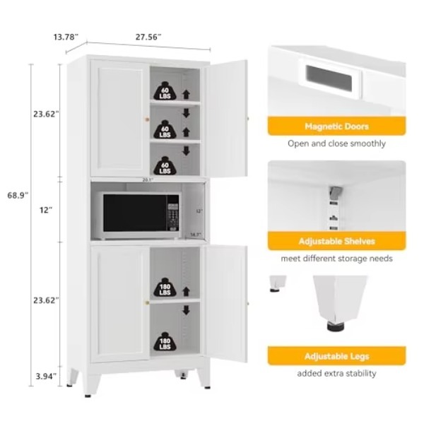 Armario de Cocina Metálico de  - Food Storage Kitchen Cabinet reseña y precio