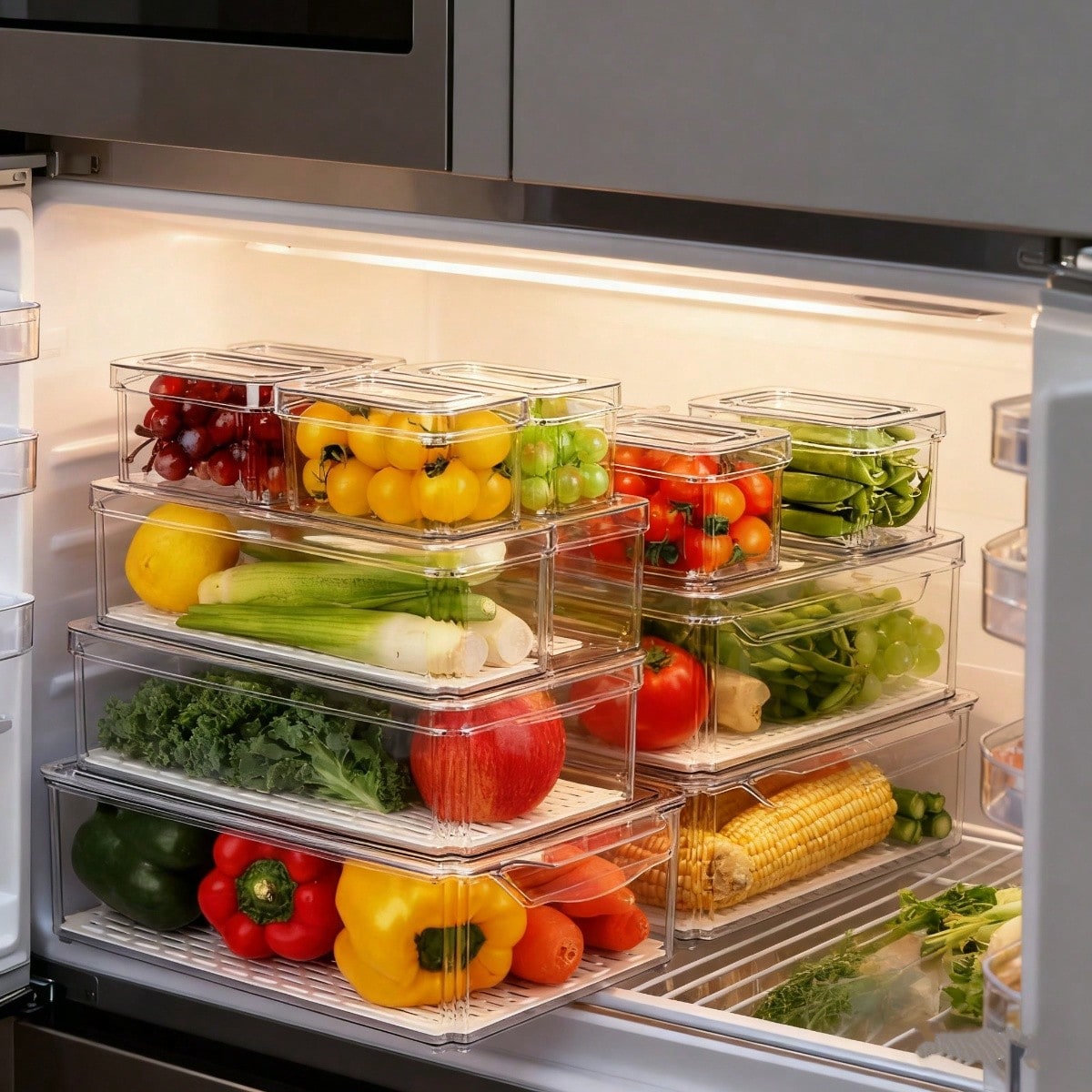 Juego de 7 Contenedores Organi - Stackable Pantry Bin reseña y precio