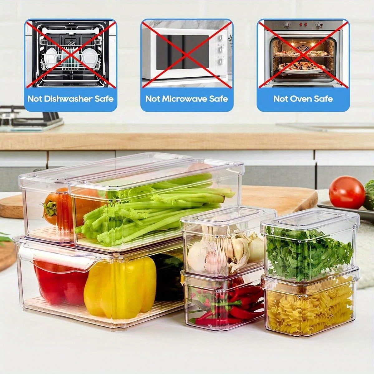 Juego de 7 Contenedores Organi - Stackable Pantry Bin reseña y precio