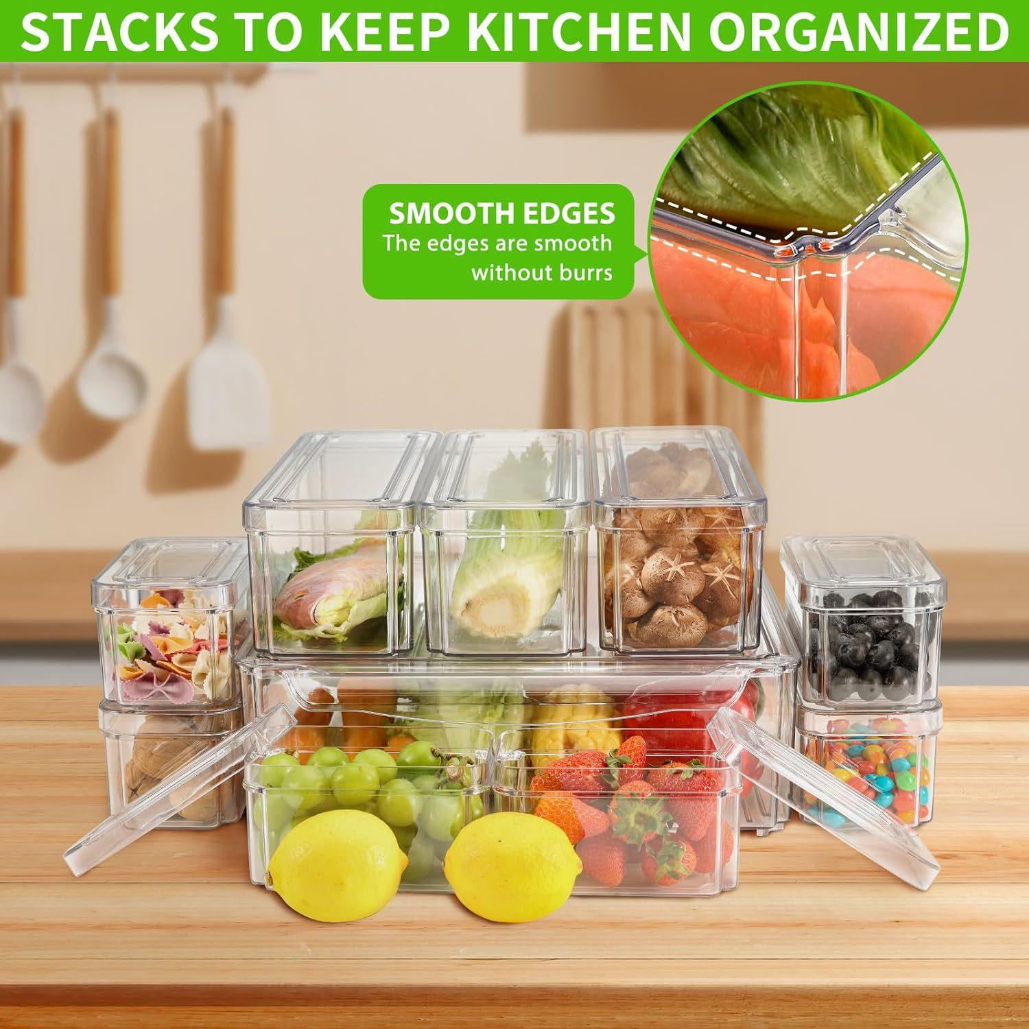 Juego de 10/14 Recipientes Org - Stackable Pantry Bin reseña y precio