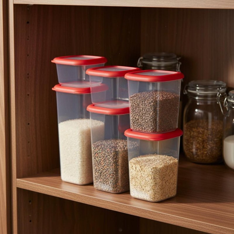 Juego de 6 Recipientes Herméti - Stackable Pantry Bin reseña y precio