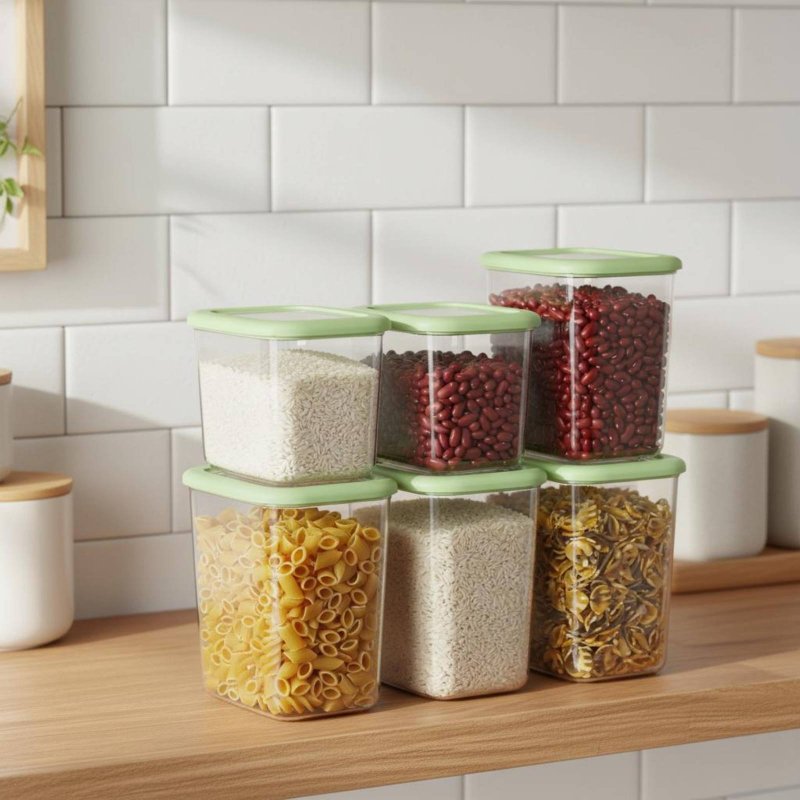 Juego de 6 Recipientes Herméti - Stackable Pantry Bin reseña y precio