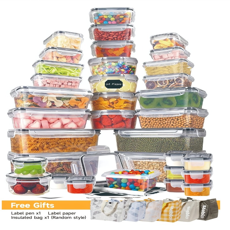 Juego de 48 Recipientes para A - Food Storage Labels reseña y precio